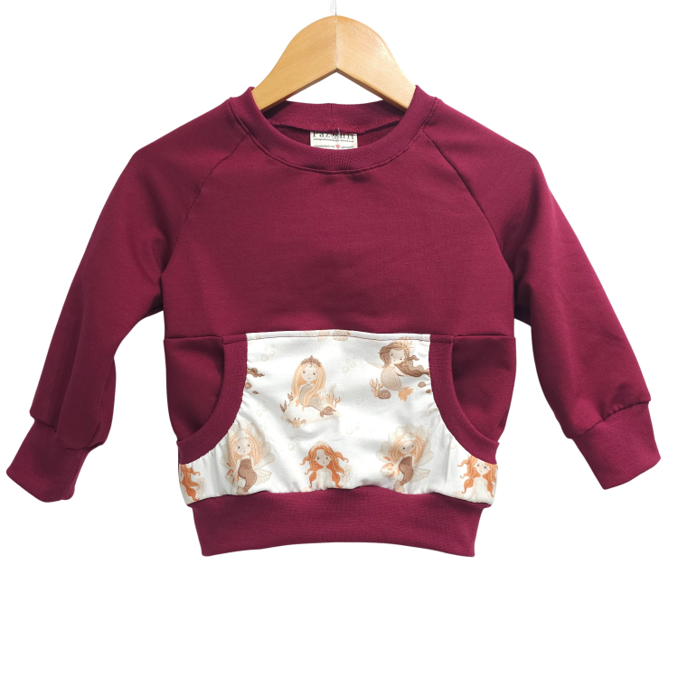 Pullover [ Kids 1-7 Jahre ] Ocean Dreams Meerjungfrauen (Sweat bordeaux)